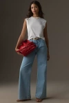 Shop Hudson Jodie Pleated High-rise Wide-leg Jeans In Blue