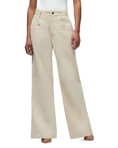 Hudson Jodie Wide Leg Suede Pants In Oxford Tan