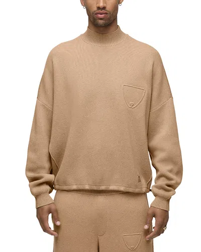 Hudson Jeans Jrue Mock Neck Sweater In Honey B