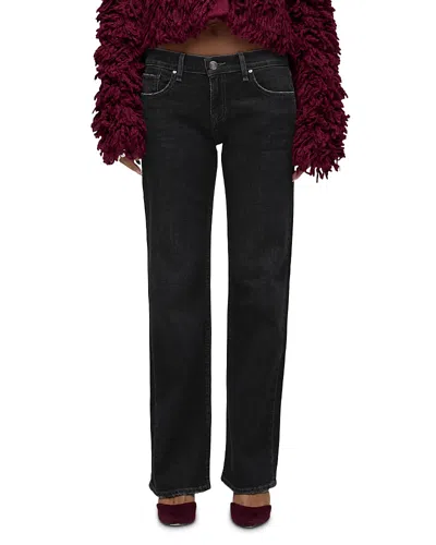 Hudson Kelli Low Rise Loose Straight Jeans In Washed Black