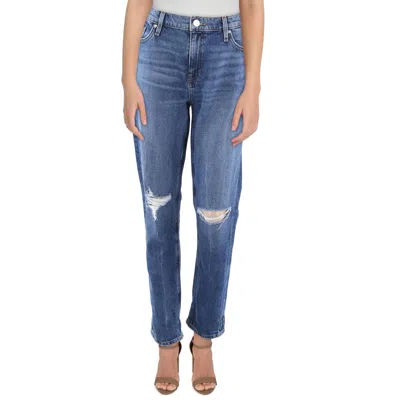Hudson Lana Womens Distressed Denim Boyfriend Jeans