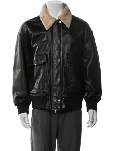 Pre-owned Hudson Leather Moto Jacket In Black