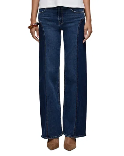 Hudson Lexi High Rise Seamed Wide Leg Jeans In Deuce In Blue