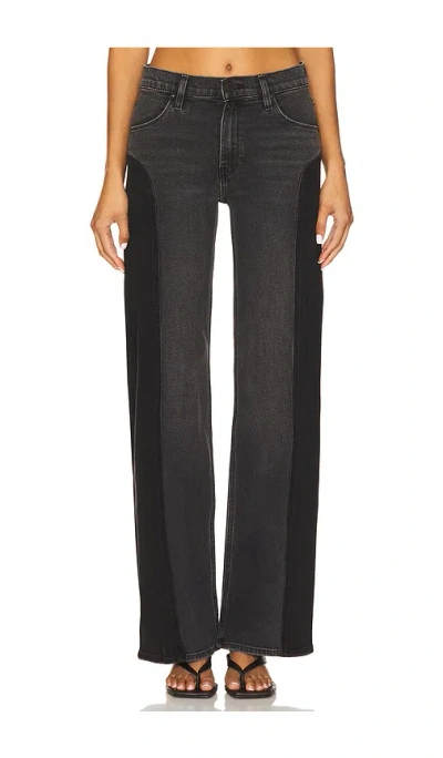 Hudson Lexi Seamed Wide Leg Jeans In Black