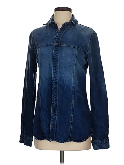 Pre-owned Hudson Long Sleeve Button Down Shirt In Blue