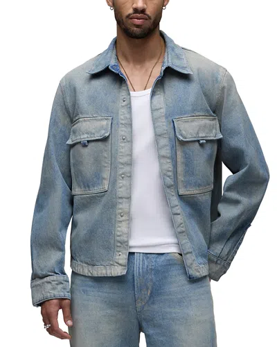 Hudson Long Sleeve Denim Jacket In Tulum In Blue