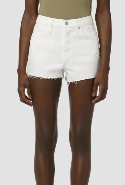 HUDSON LORI DENIM SHORTS IN DESTRUCTED WHITE