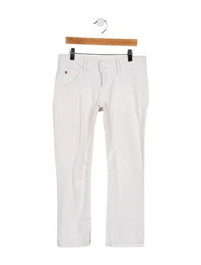 Pre-owned Hudson Low-rise Straight Leg Jeans In White