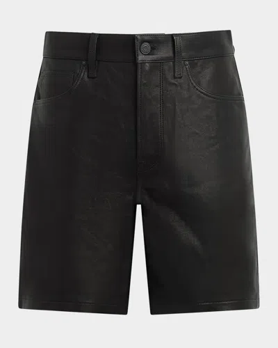 Hudson Men's 5-pocket Leather Work Shorts In Black