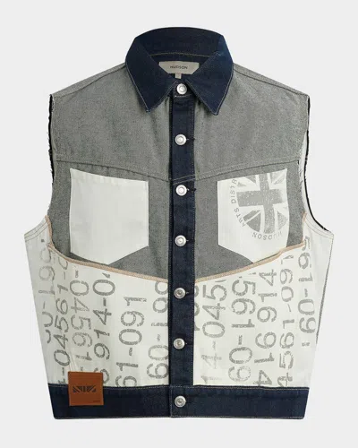 Hudson Men & Apos;s Columbus Mixed Media Denim Vest