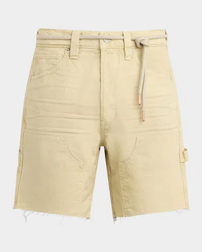 Hudson Men & Apos;s Cotton Twill Belted Carpenter Shorts In Animal Print