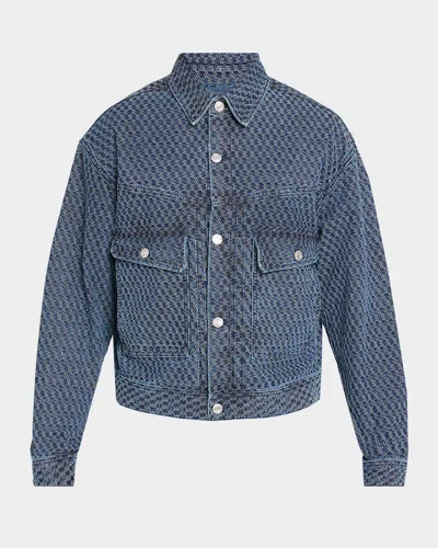 Hudson Men & Apos;s Jacquard Denim Jacket In Blue