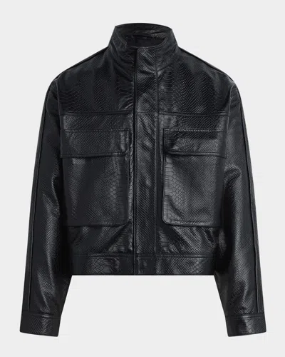 HUDSON MEN & APOS;S LEATHER STAND-COLLAR JACKET