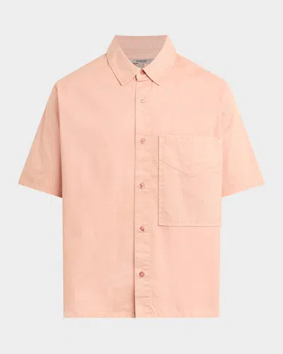 Hudson Men & Apos;s Rex Cotton Short-sleeve Shirt In Pink