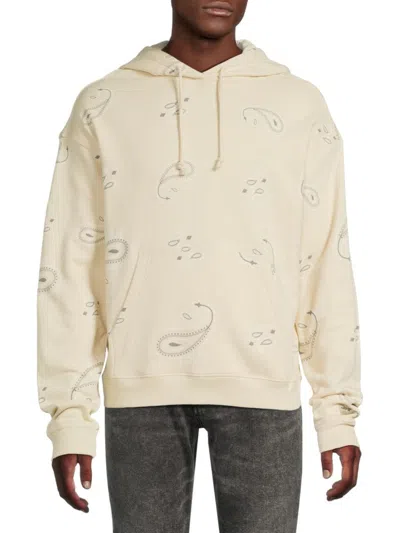 Hudson Men's Bandana Hooded Sweatshirt In White
