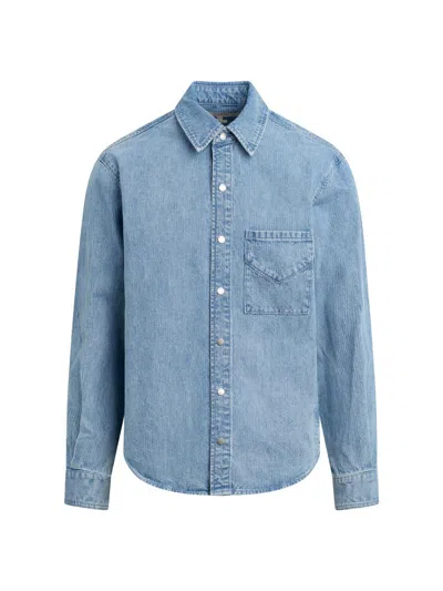 Hudson Jeans Denim Snap-up Shirt In Blue