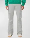 Hudson Men's Walker Kick Flare Stretch Cargo Pants In Ripstop Grey