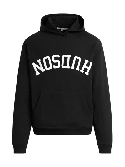 Hudson Jeans Classic Flipped Logo Hoodie In Black