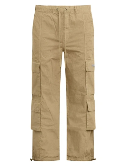 Hudson Drawstring Cargo Trousers In Ripstop Tan