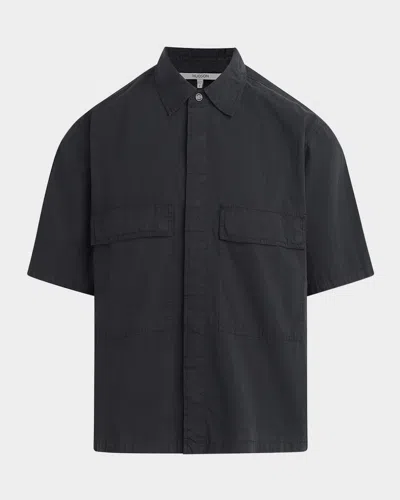 Hudson Men's Cotton-blend Utility Shirt In Black