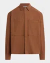 Hudson Jeans Relaxed Long Sleeve Button-up Shirt In Brown