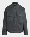 Hudson Coated Denim Shirt Jacket In Animal Print
