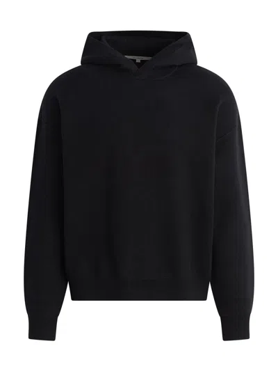 Hudson Cotton Cashmere Double Knit Hoodie In Black