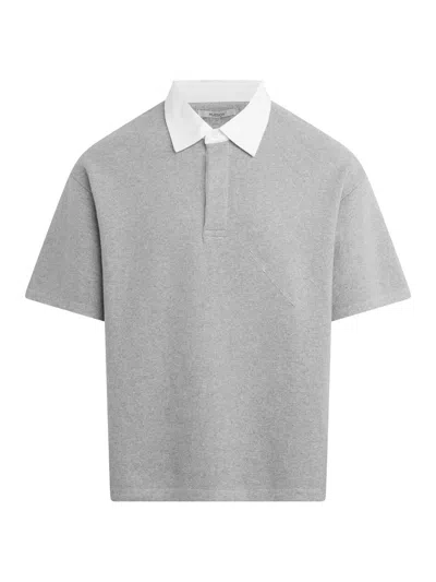 Hudson Double Knit Polo In Gray
