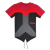 Hudson Men's Drawstring Shirt In Red/black/grey In Multi
