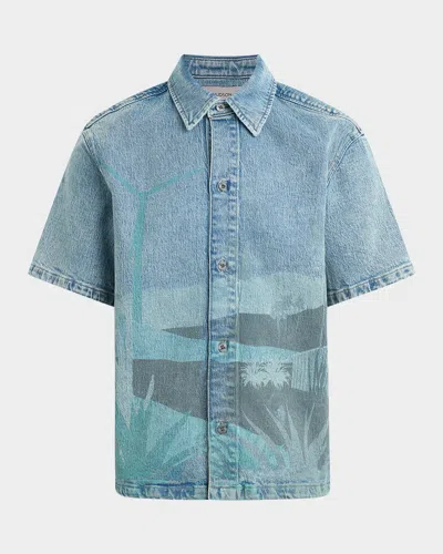 Hudson Spring Break Short Sleeve Button Front Denim Shirt