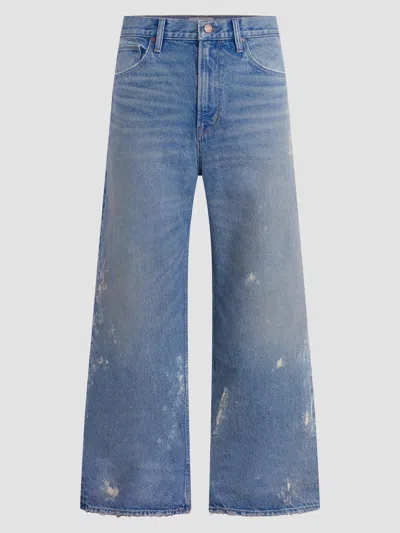 Hudson Men's Luca Paint-splatter Wide-leg Jeans In Blue