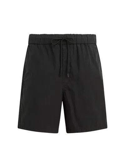 Hudson Jeans Cotton Blend Drawstring Shorts In Black