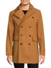 Hudson Men's Oversized Double Breasted Wool Blend Coat In Caramel