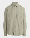 Hudson Jeans Stripe Long Sleeve Denim Button-up Shirt In Green
