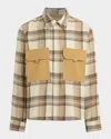 Hudson Plaid Flap Pocket Button Shirt In Multi