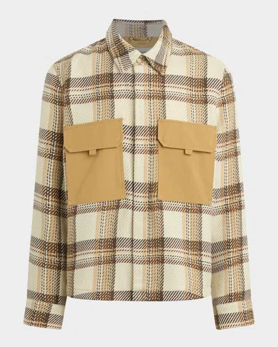 HUDSON MEN'S PLAID FLAP-POCKET BUTTON-DOWN SHIRT