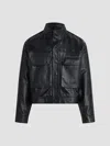 Hudson Jeans Python Embossed Leather Jacket In Multi