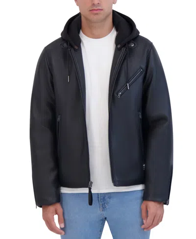 Hudson Men's Removable Hood Jacket In Black