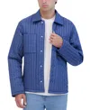 Hudson Men's Slim-fit Vertical Quilted Shirt Jacket In Blue