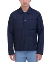 Hudson Men's Slim-fit Vertical Quilted Shirt Jacket In Navy