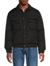 Hudson Men's Spread Collar Puffer Jacket In Black