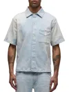 Hudson Jeans Camp Short Sleeve Shirt In Blue