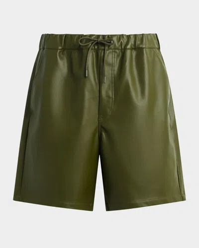HUDSON MEN'S VEGAN LEATHER DRAWSTRING SHORTS