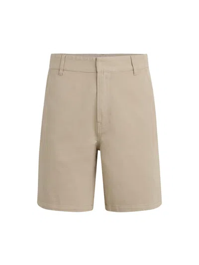 Hudson Jeans Venice Flat Front Tan Cotton Twill Chino Shorts In Vintage Khaki