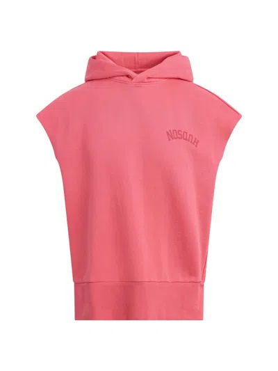 Hudson Jeans Viper Cutoff Hoodie In Pink