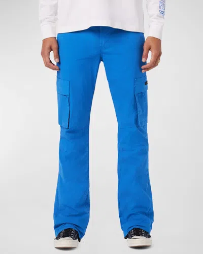 Hudson Men's Walker Cargo Kick Flare Pants In Ripstop Blue