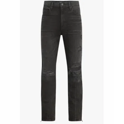 Hudson Men's Walker Ripped Kicked Flare Bootcut Jeans In Destructed Black In Multi