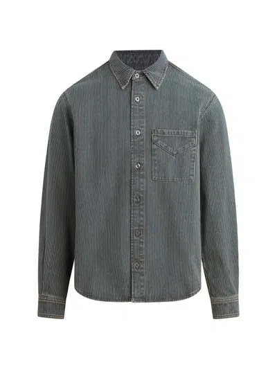 Hudson Men's Walker Striped Denim Shirt In Blue
