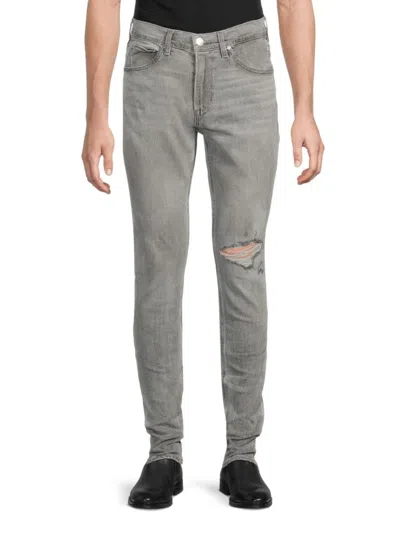 Hudson Men's Zack Ripped Skinny Jeans In Grey Field