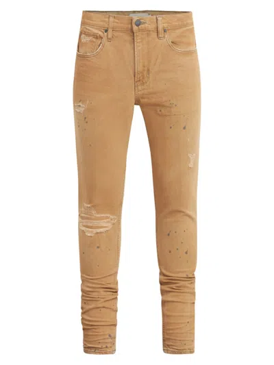 Hudson Zack Distressed Skinny Jeans In Stained Rust In Brown